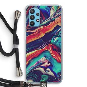 CaseCompany Chameleon Sun: Samsung Galaxy A32 4G Transparant Hoesje met koord