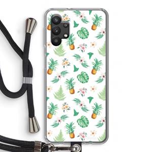 CaseCompany Ananas bladeren: Samsung Galaxy A32 5G Transparant Hoesje met koord