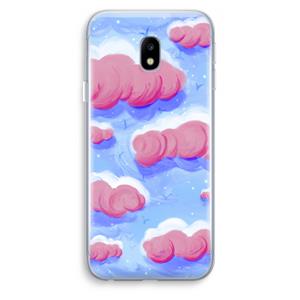 CaseCompany Roze wolken met vogels: Samsung Galaxy J3 (2017) Transparant Hoesje