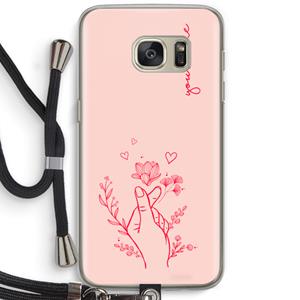 CaseCompany Giving Flowers: Samsung Galaxy S7 Transparant Hoesje met koord