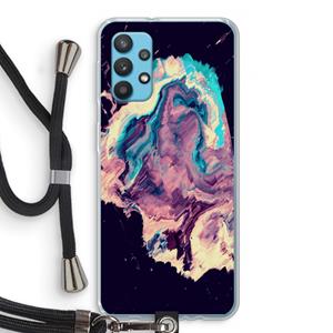 CaseCompany Cosmic Silence: Samsung Galaxy A32 4G Transparant Hoesje met koord