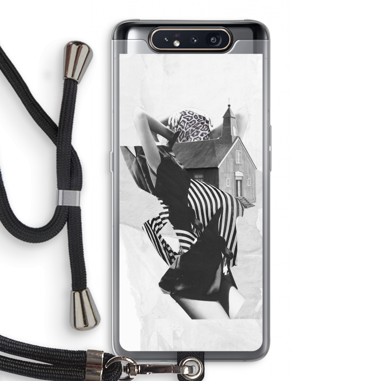 CaseCompany House: Samsung Galaxy A80 Transparant Hoesje met koord