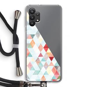 CaseCompany Gekleurde driehoekjes pastel: Samsung Galaxy A32 5G Transparant Hoesje met koord