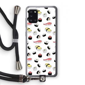 CaseCompany Sushi time: Samsung Galaxy A31 Transparant Hoesje met koord