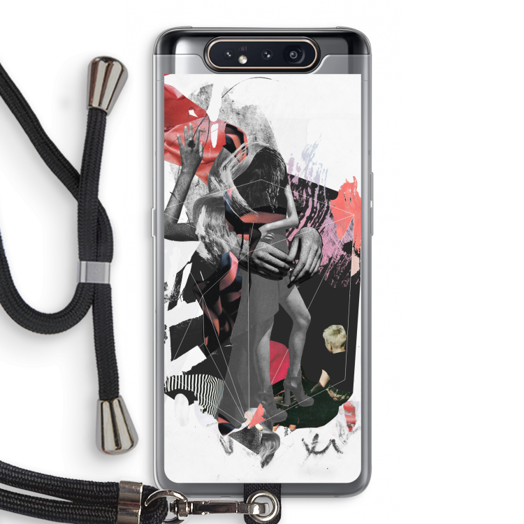 CaseCompany Dissimulation du réel: Samsung Galaxy A80 Transparant Hoesje met koord