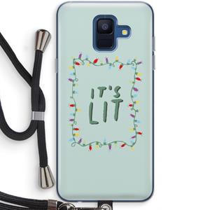 CaseCompany It's Lit: Samsung Galaxy A6 (2018) Transparant Hoesje met koord