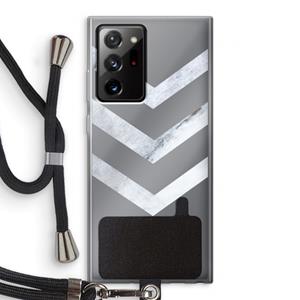 CaseCompany Marmeren pijlen: Samsung Galaxy Note 20 Ultra / Note 20 Ultra 5G Transparant Hoesje met koord
