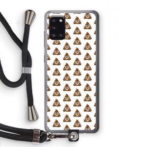 CaseCompany Poop emoji: Samsung Galaxy A31 Transparant Hoesje met koord