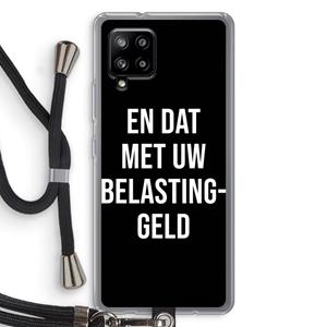 CaseCompany Belastinggeld - Zwart: Samsung Galaxy A42 5G Transparant Hoesje met koord