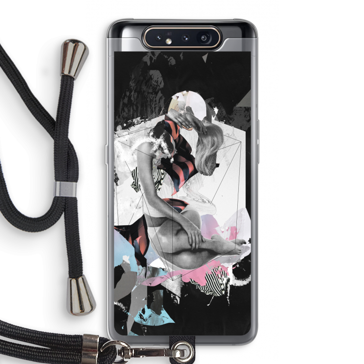 CaseCompany Camouflage de sommeil: Samsung Galaxy A80 Transparant Hoesje met koord
