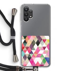 CaseCompany Gekleurde driehoekjes: Samsung Galaxy A32 5G Transparant Hoesje met koord