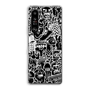 CaseCompany Vexx Black Mixtape: Sony Xperia 1 III Transparant Hoesje