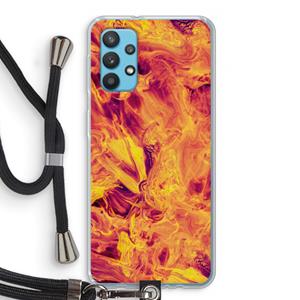 CaseCompany Eternal Fire: Samsung Galaxy A32 4G Transparant Hoesje met koord