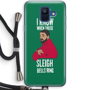 CaseCompany Sleigh Bells Ring: Samsung Galaxy A6 (2018) Transparant Hoesje met koord