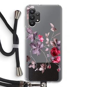 CaseCompany Mooie bloemen: Samsung Galaxy A32 5G Transparant Hoesje met koord
