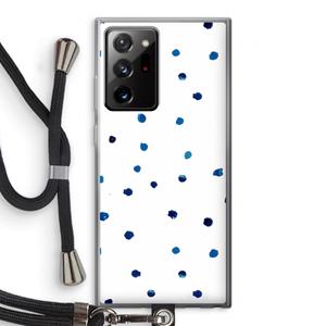 CaseCompany Blauwe stippen: Samsung Galaxy Note 20 Ultra / Note 20 Ultra 5G Transparant Hoesje met koord