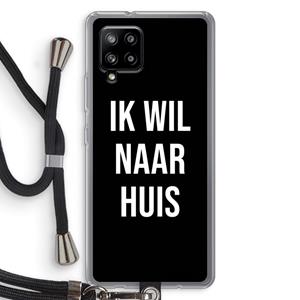 CaseCompany Ik wil naar huis - Zwart: Samsung Galaxy A42 5G Transparant Hoesje met koord