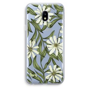 CaseCompany Wit bloemenpatroon: Samsung Galaxy J3 (2017) Transparant Hoesje