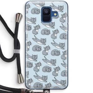 CaseCompany Poezen: Samsung Galaxy A6 (2018) Transparant Hoesje met koord