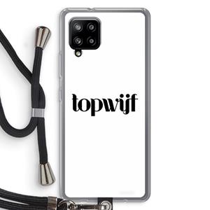 CaseCompany Topwijf Wit: Samsung Galaxy A42 5G Transparant Hoesje met koord