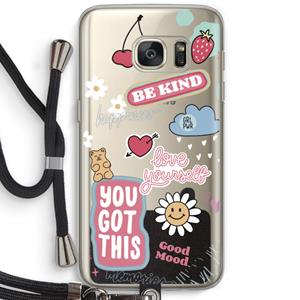 CaseCompany Positivity: Samsung Galaxy S7 Transparant Hoesje met koord