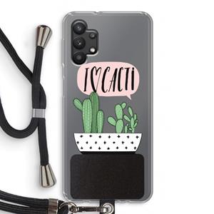 CaseCompany I love cacti: Samsung Galaxy A32 5G Transparant Hoesje met koord