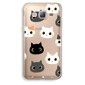 CaseCompany Katten: Samsung Galaxy J3 (2016) Transparant Hoesje