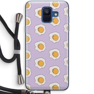 CaseCompany Bacon to my eggs #1: Samsung Galaxy A6 (2018) Transparant Hoesje met koord