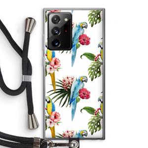 CaseCompany Kleurrijke papegaaien: Samsung Galaxy Note 20 Ultra / Note 20 Ultra 5G Transparant Hoesje met koord