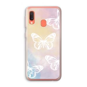 CaseCompany White butterfly: Samsung Galaxy A20e Transparant Hoesje