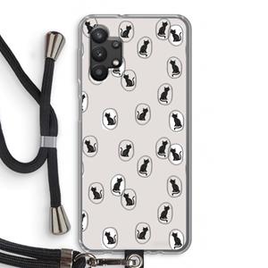 CaseCompany Miauw: Samsung Galaxy A32 5G Transparant Hoesje met koord
