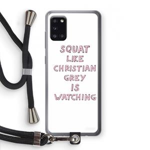 CaseCompany Christian Grey: Samsung Galaxy A31 Transparant Hoesje met koord
