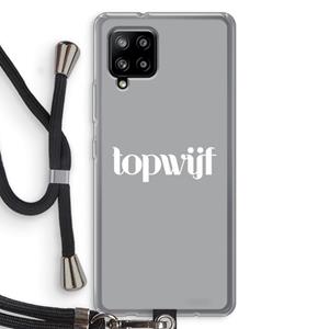 CaseCompany Topwijf Grijs Wit: Samsung Galaxy A42 5G Transparant Hoesje met koord