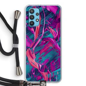 CaseCompany Pink Clouds: Samsung Galaxy A32 4G Transparant Hoesje met koord