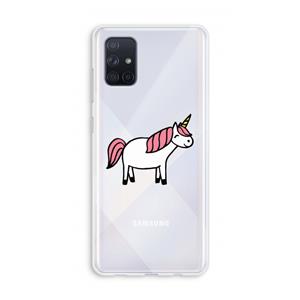CaseCompany Eenhoorn: Galaxy A71 Transparant Hoesje