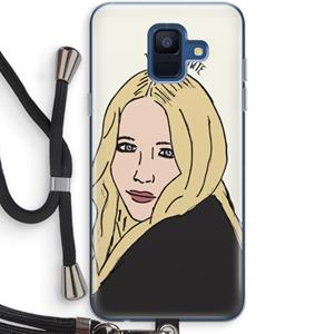 CaseCompany Mary Kate: Samsung Galaxy A6 (2018) Transparant Hoesje met koord