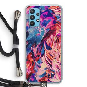 CaseCompany Pink Orchard: Samsung Galaxy A32 4G Transparant Hoesje met koord