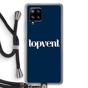CaseCompany Topvent Navy: Samsung Galaxy A42 5G Transparant Hoesje met koord