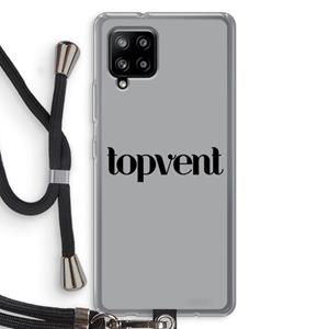 CaseCompany Topvent Grijs Zwart: Samsung Galaxy A42 5G Transparant Hoesje met koord