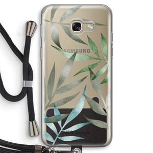 CaseCompany Tropical watercolor leaves: Samsung Galaxy A5 (2017) Transparant Hoesje met koord