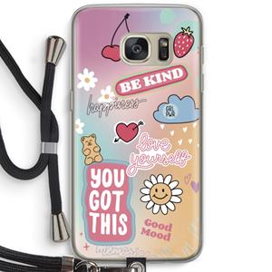 CaseCompany Positivity: Samsung Galaxy S7 Transparant Hoesje met koord
