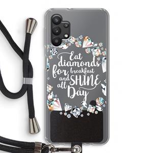 CaseCompany Diamonds: Samsung Galaxy A32 5G Transparant Hoesje met koord