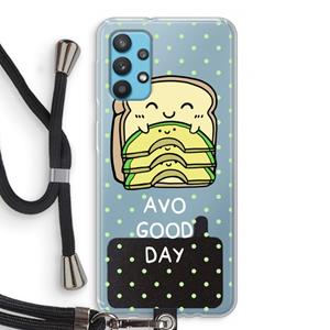 CaseCompany Avo Good Day: Samsung Galaxy A32 4G Transparant Hoesje met koord