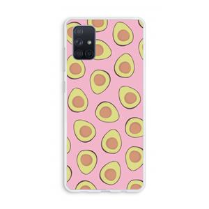 CaseCompany Dancing avocados: Galaxy A71 Transparant Hoesje