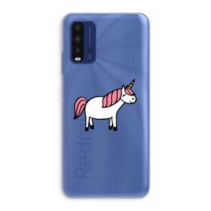 CaseCompany Eenhoorn: Xiaomi Redmi 9T Transparant Hoesje