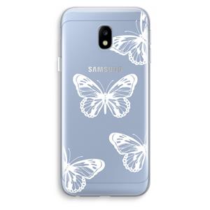 CaseCompany White butterfly: Samsung Galaxy J3 (2017) Transparant Hoesje