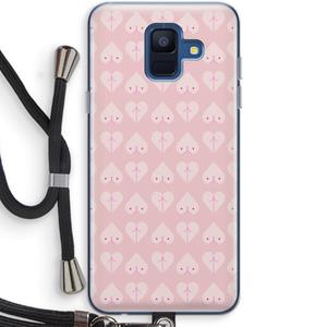 CaseCompany Ass 'n Titties: Samsung Galaxy A6 (2018) Transparant Hoesje met koord