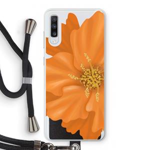 CaseCompany Orange Ellila flower: Samsung Galaxy A70 Transparant Hoesje met koord