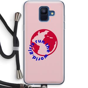 CaseCompany Run The World: Samsung Galaxy A6 (2018) Transparant Hoesje met koord