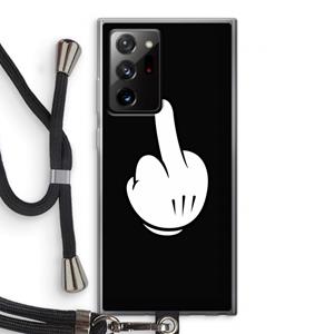 CaseCompany Middle finger black: Samsung Galaxy Note 20 Ultra / Note 20 Ultra 5G Transparant Hoesje met koord